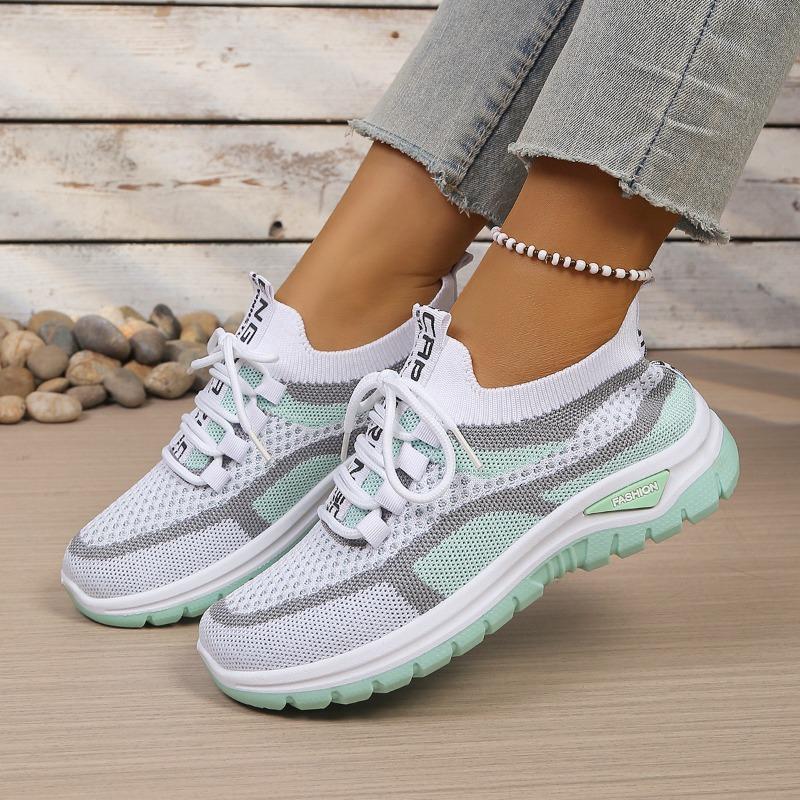 Women's Slip-On Thick Sole Casual Sneakers, Lightweight Breathable Comfort Walking Shoes
