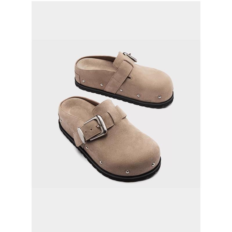 

Женская верхняя одежда на толстой подошве, увеличивающая рост, новая осенне-зимняя, ретро кожаные шлепанцы с заклепками на носке 40 абрикосовый