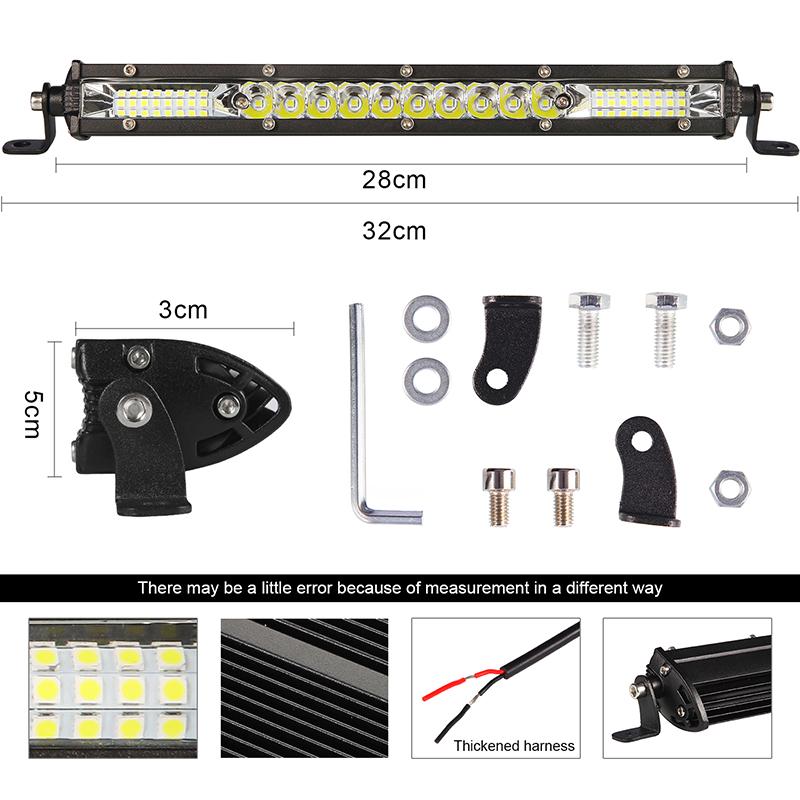 12Inch 450W Led Work Light Bar Combo Spot Flood Driving Off Road Suv Boat Atv