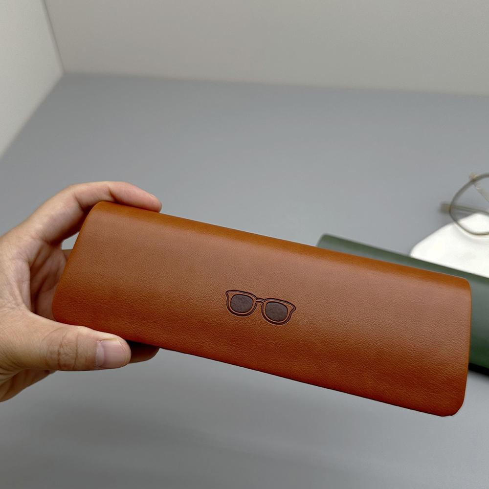Pu Leather Eyeglass Case Classic Prescription Glasses Case Magnetic Eyeglass Holder Portable Sunglasses Hard Case For Daily Use