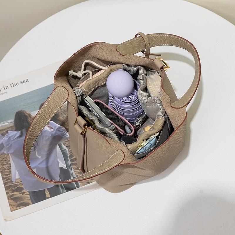 Bag Summer Hand Bucket Basket Women's Bag Genuine Leather Handbag