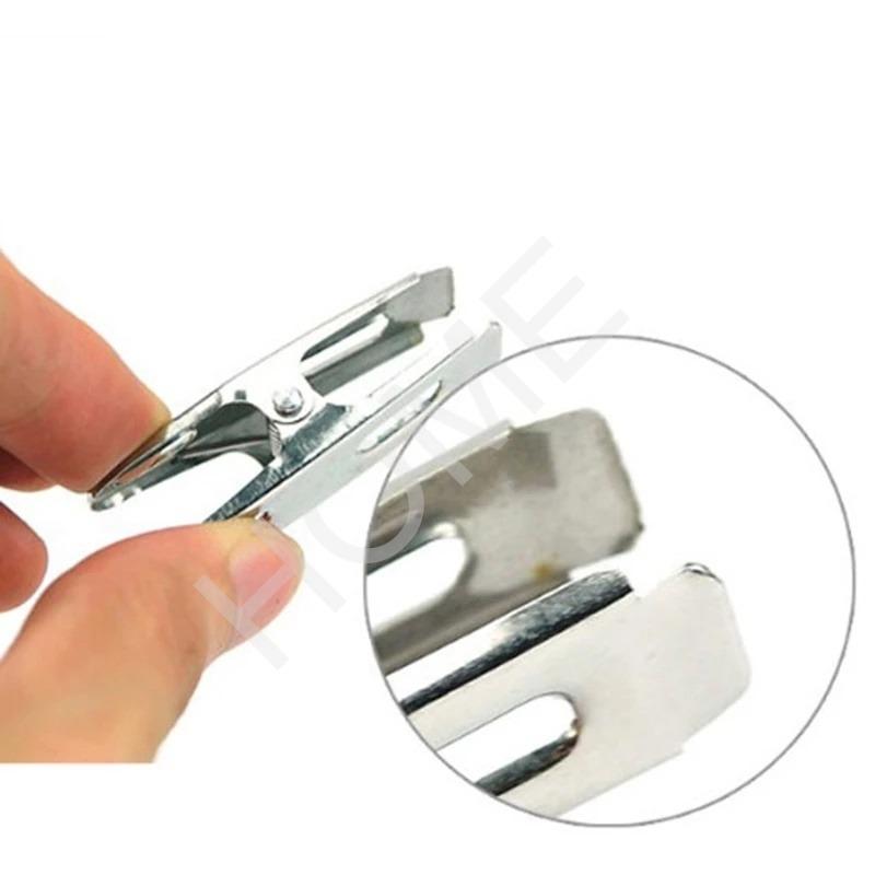 20 Pcs Stainless Steel Flat Mouth Clip of Multifunctional Clothes Clip Small Clothespin Powerful Windproof Clip