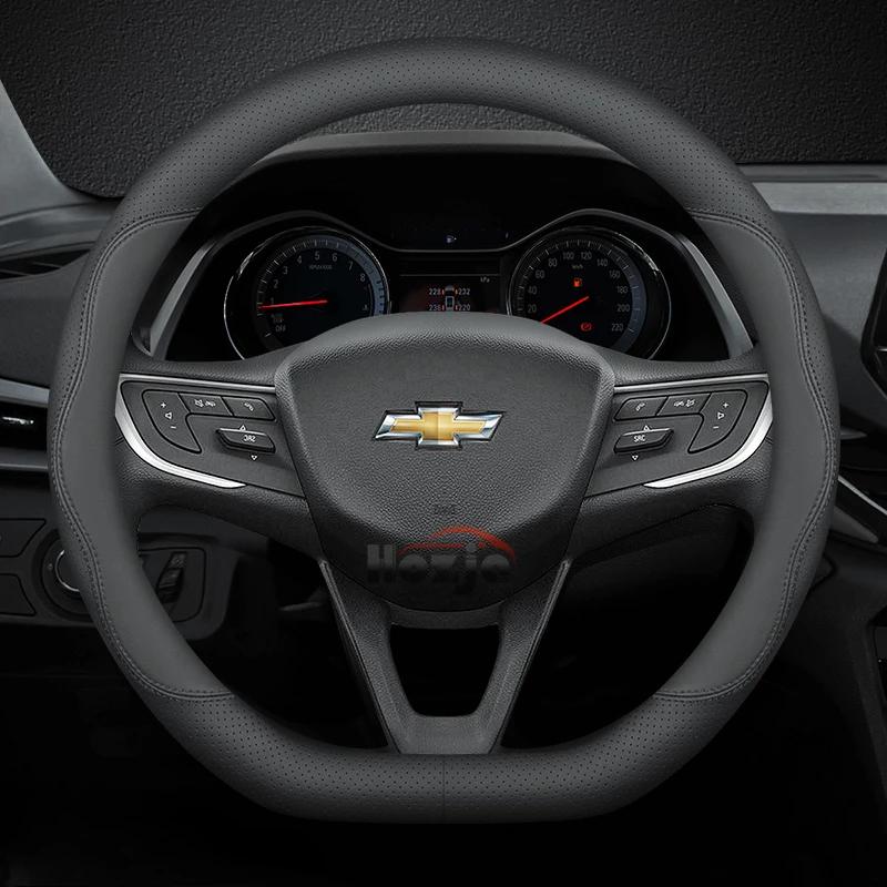 Leather Car Steering Wheel Cover for Chevrolet Chevy Malibu Spark Tracker Cruze Sonic Camaro Equinox Volt Seeker Accessories