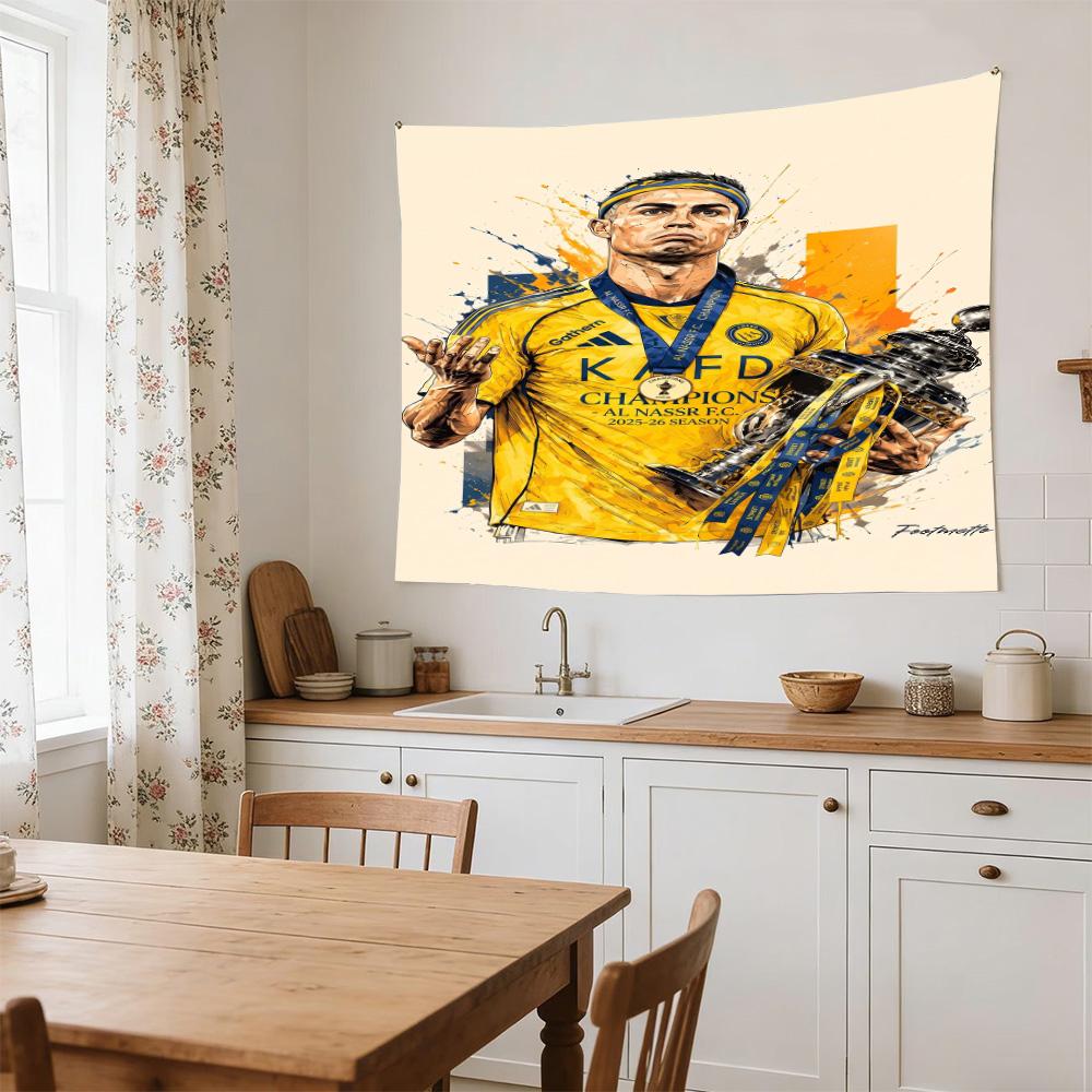 Ronaldo's Manchester Celebration Large Wall Tapestry,Ideal for Office Backdrops, Holiday Gifts, Home Decor (Living Room, Bedroom, Dorm, Parties), and