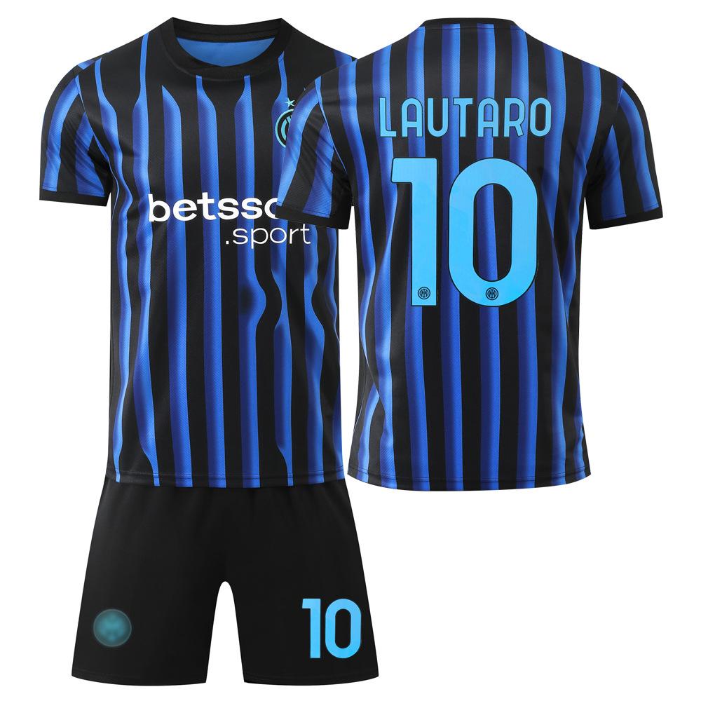 Inter Home And Away Football Jersey 9 Thuram No. 10 Lautaro White Jersey For Adults And Children