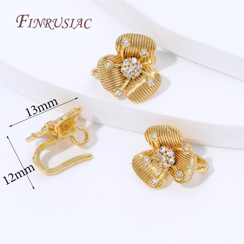 

1/2/4Pcs 18K Gold Plated Bail Connectors For Jewelry,Brass Flowers Pendant Pinch Bails,DIY Necklaces Making Accessories 1 piece