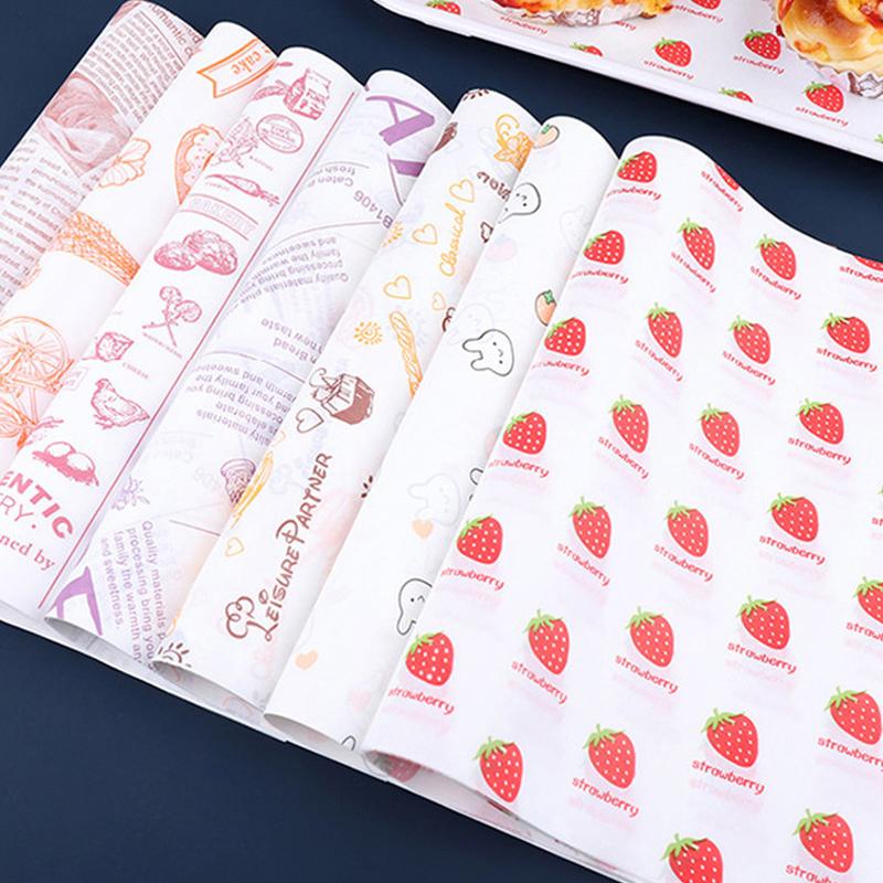 Sandwich Wrapping Paper Oil-Absorbent And Oil-Proof Sandwich Burger Paper Tray Bread Baking Plate Pad Paper Can Be Cut
