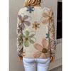 Elegant Autumn and Winter, Bohemian, Western-style Versatile Pullover V-neck Long Sleeved Women's Top, Trendy Women's Knitted Sweater