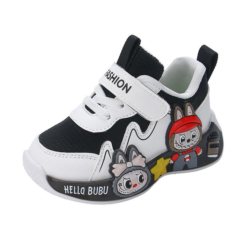 2025 Cartoon Toddler Sports Shoes: Korean-Style Leather Running & Casual Shoes for Boys, Spring/Autumn
