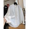 Elegante Blusa de Mujer con Cuello Redondo Plisado y Mangas Largas - Top Chic Francés Primavera 2026