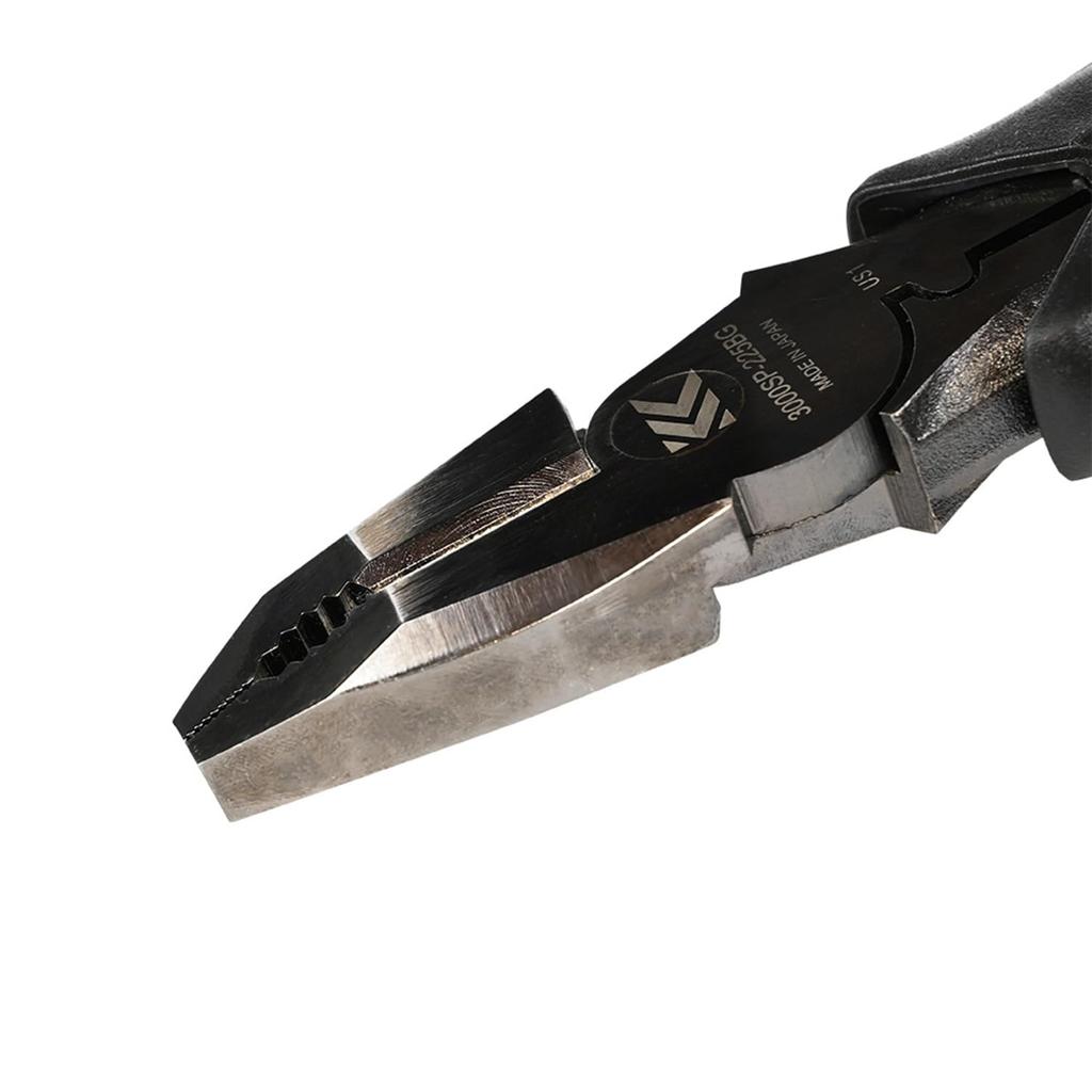 Fujiya Tecopen Eccentric Power Pliers, Black Gold, 225mm, Diagonal Tip Cut, Eccentric, Lightweight, For Pulling Staples and Cutting Wire, 3000SP-225BG