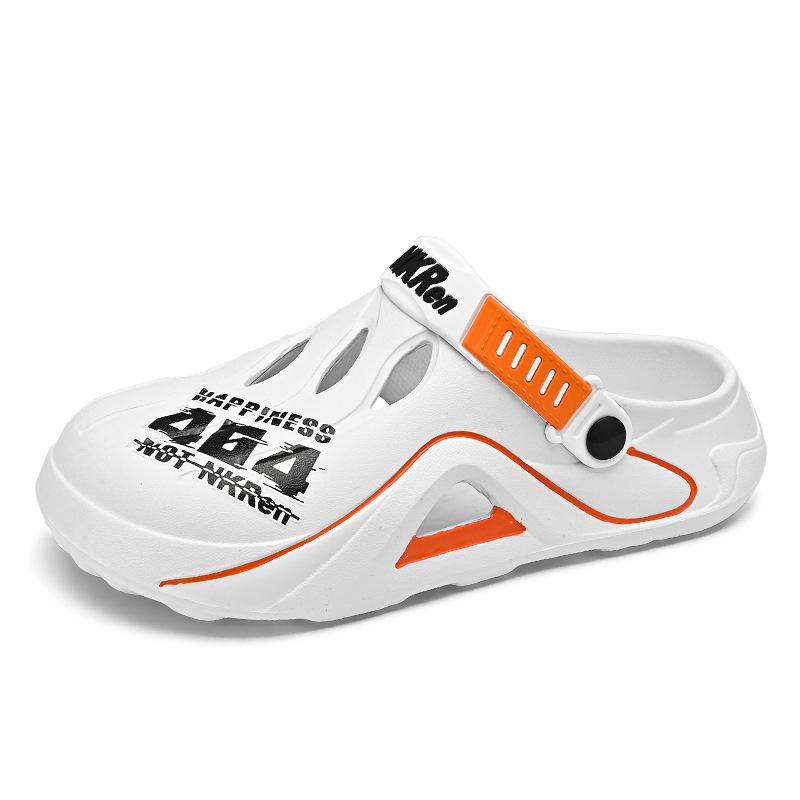 Hausschuhe Herren Atmungsaktiv Lässig Weiche Sohle Leicht Zwei Tragevarianten Strandsandalen Herren Hohler Zehenbereich Lochschuhe