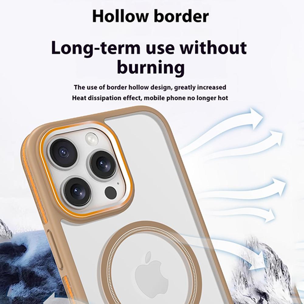 For iPhone 16 Pro Magnetic Case Shockproof TPU+PC Clear Back Phone Cover