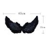 1 Set Cosplay Wings Set Feathered Angel Black Witch Wings Set With Headband Wand Halloween Role-playing Kids Angel Wings Outfit