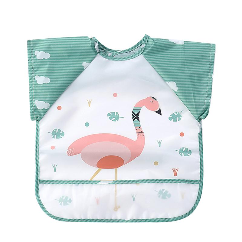 Cute Baby Bibs Toddler Baberos Bavoir Waterproof Long Sleeve Apron Cartoon Animals Children Feeding Smock Bib Baby Stuff 0-3Y