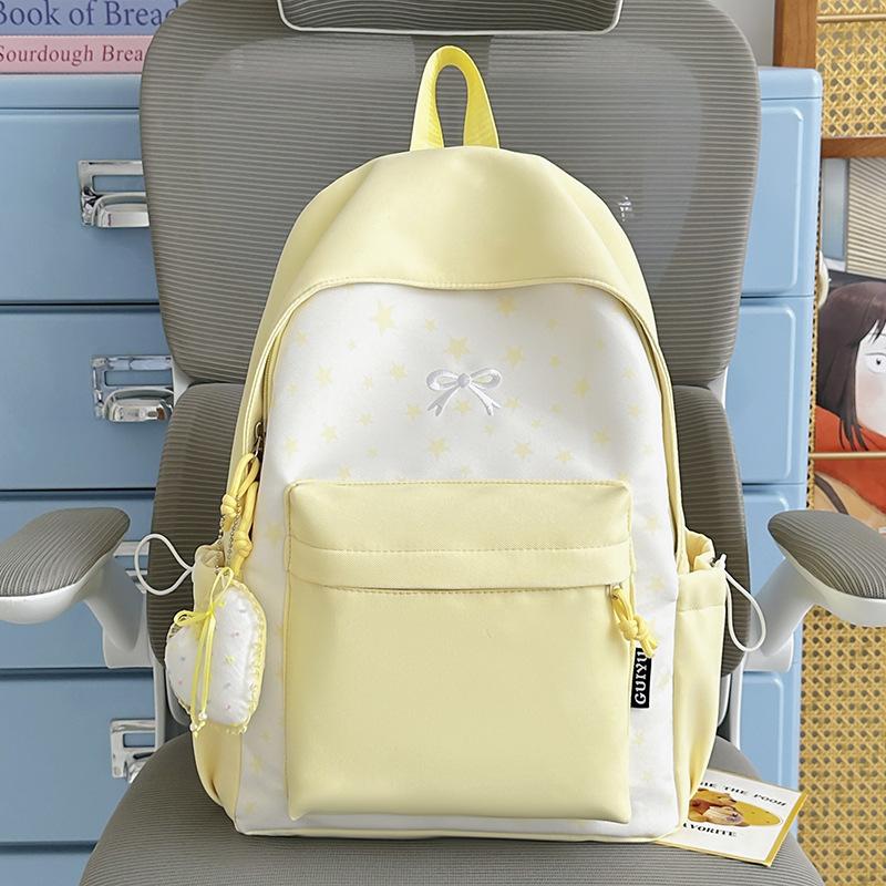 Schoolbag: Japanese-style fresh and sweet color-block backpack, for girls, junior high, high school, and college students, versatile casual backpack