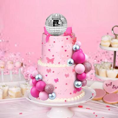 32 Piezas Bola de Colores Disco Topper para Tarta Decoración para Boda Cumpleaños Baby Shower Fiesta de los 70s 80s Suministros de Decoración para Pasteles