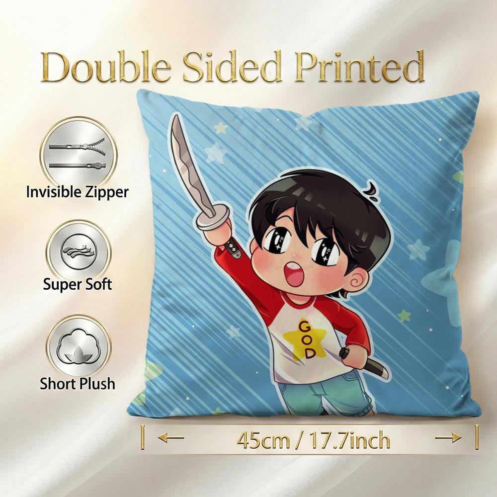 Anime Kotaro Lives Alone Cushion Cover 1Pcs Decorative Covers Soft Cushion Case For Sofa Couch Decor 40X40 45X45 Pillowcases