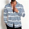 Veste chemise rayée décontractée pour homme Coupe ample Respirante Col rabattu pour le printemps et l'automne