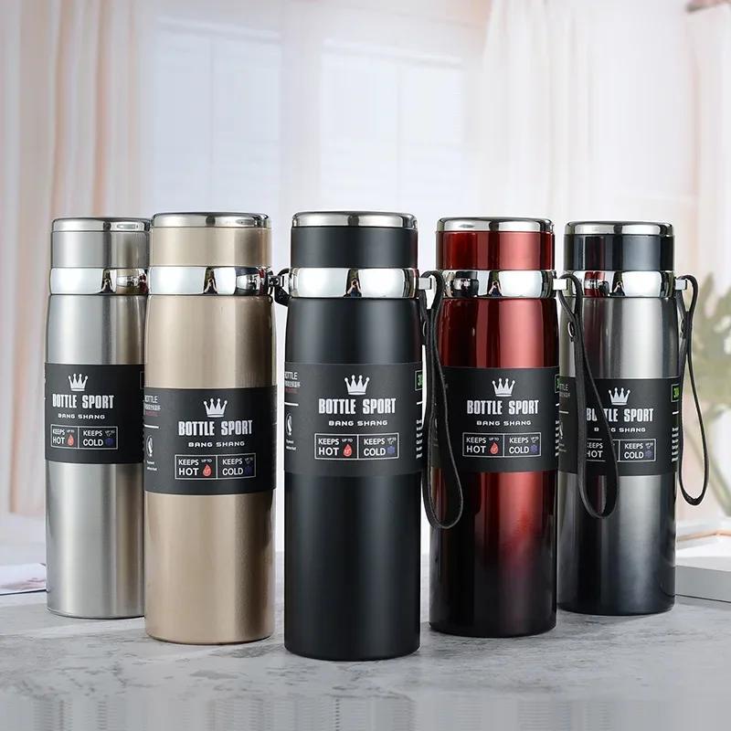 1000ml Large Capacity Stainless Steel Vacuum Flask Leak Proof Double Walled Insulated Bottle for Camping Hiking Sports
