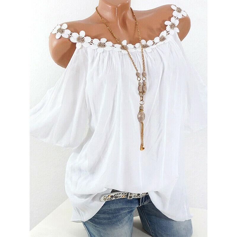 Buy Summer Solid Cold Shoulder T Shirt 