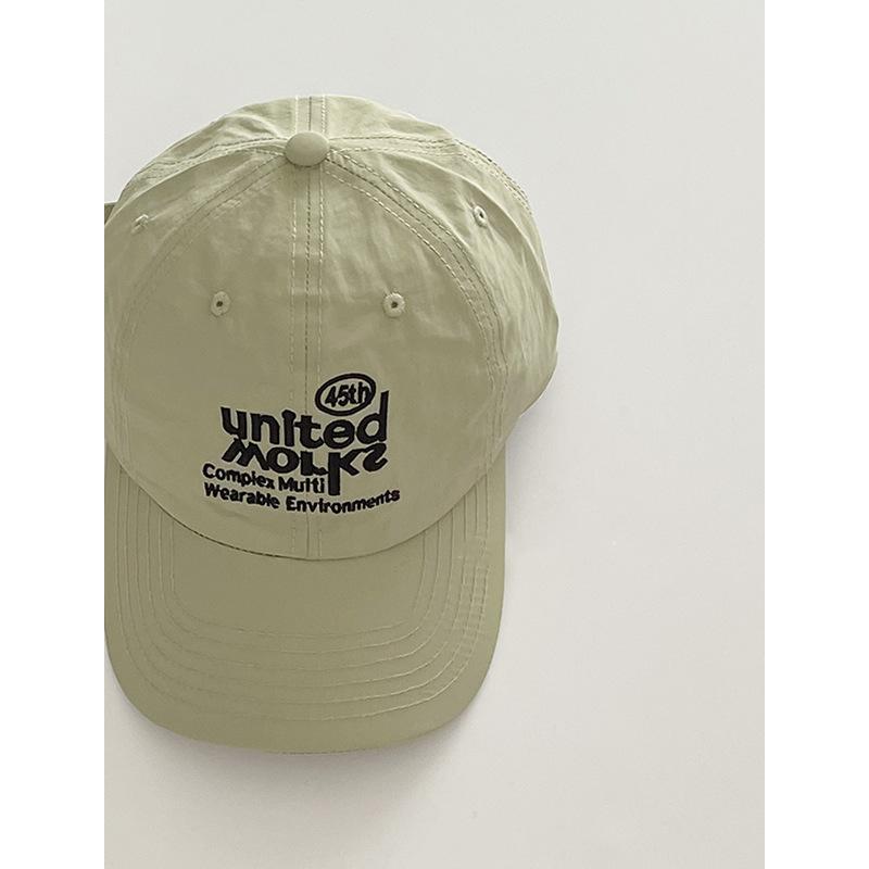 Spring and summer quick-drying baseball cap female soft top street trendy brand embroidered couple sun hat showing face small cap
