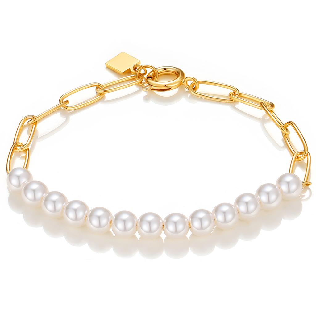 Korean Jewelry Industry, Retro Pearl Diamond Irregular Punk Style Bracelet, Korean Version of Simple Multi-layer Jewelry Set