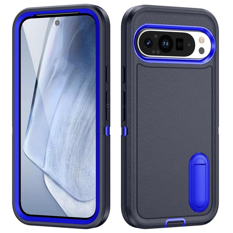 3 in 1 Heavy Duty Hybrid Armor Shockproof Defend Phone Case For Google Pixel 9 Pro XL Hard Plastic Frame Soft TPU Back Cover
