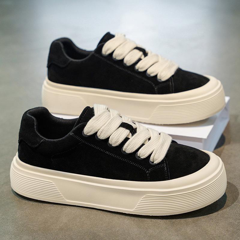 Men's 2025 Autumn Low Top Shoes Student Sports and Leisure Shoes  Thick Soled Height Increasing Skateboard Shoes