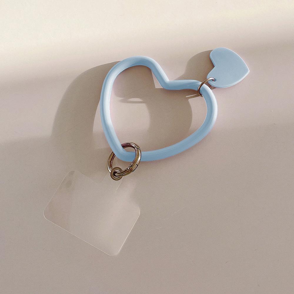 Heart-shaped Silicone Bracelet Keychain Portable Mobile Phone Strap Silicone Bracelet Anti-fall Wrist Strap