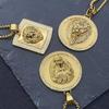 Stainless Steel Rhinestone Lion Head Pendant Hip Hop Necklace