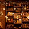 EU Plug LED Curtain Lights 220V Pentagram Star Lights Garden Lamp Moon Star String Lights  Patio