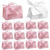 1PC Candy Box Bridal Showers Gift Boxes Giveaways With Pearl Handle Festive Easy to fold Parties Solid Color Elegant Weddings