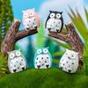 Large Resin Owl Figurine Cute Cartoon Animal Decor Ideal For Diy Garden Miniature