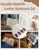 5PCS Vintage-style Magnetic PU Bookmarks and Book Clips, Book Positioning Clips, Suitable for Book Lovers, Teachers, Students
