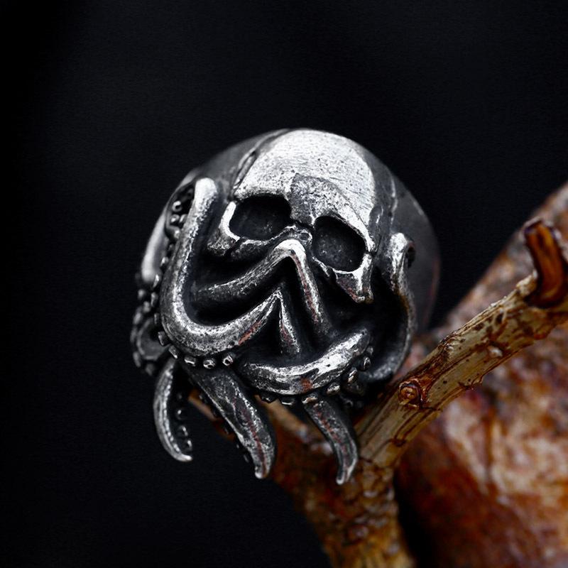 Anelli a Teschio Gotici Multistile per Uomo Acciaio Inossidabile Biker Motociclista Gioielli Anello Festa di Halloween Dropshipping
