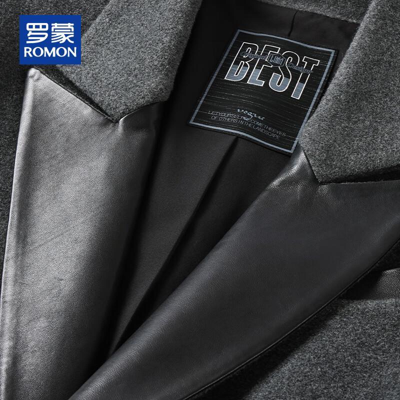 ROMON Men's 100% Wool Blend Mid-length Overcoat