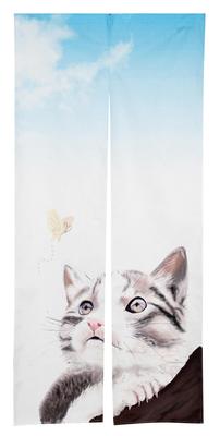 Noren 180cm Scottish Nordic Tension Room Dressing Privacy Screen Next.design Curtain, Tall, Cat, Fold, Pet, Animal, Long, Decorative, Cute, Stylish,