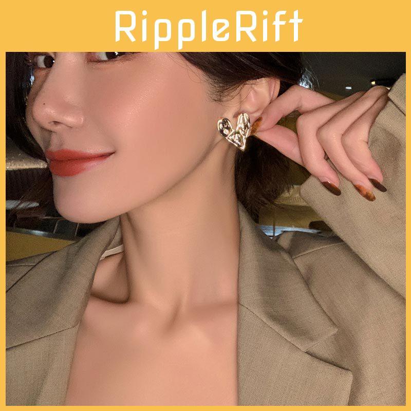 Elegant Simple And Gold Heart Shape Earrings For Women Trendy Jewelry Fashion