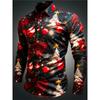 Gift Christmas Tree Print Men's Long Sleeve Shirt Urban Street Men's Fashion Christmas Shirt Autumn And Winter Casual Mens Shirt