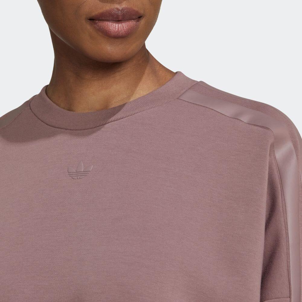 Adidas Originals Trefoil Embroidered Logo Crew Neck Sweatshirt Women Tops Brown HM1737