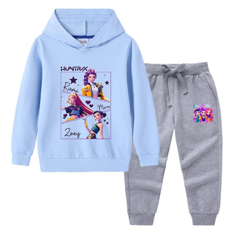 Casual Loose Hoodie Fashion Printed Set Comfortable Clothing Sets Girls
