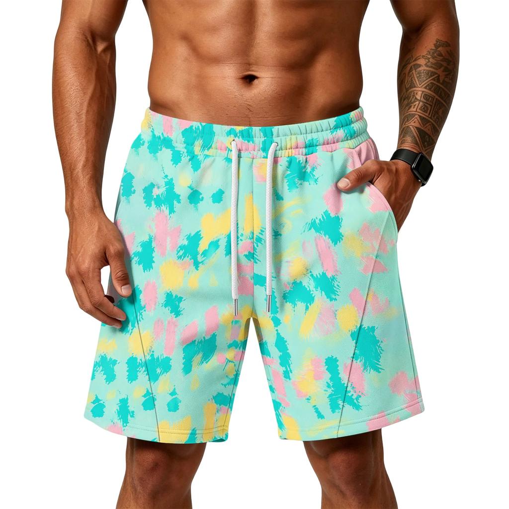 Men's Loose Fit Air Layer Athletic Shorts with Pockets Elastic Waistband Drawstring Gym Training Beach Casual Shorts