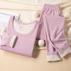 1pc Autumn/Winter Women's Warm Underwear Set with Fleece and Velvet Cardigan