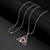 Viking Trinity Knot Titanium Steel Necklace - Intertwined Triangle Rings, Unique Sweater Chain