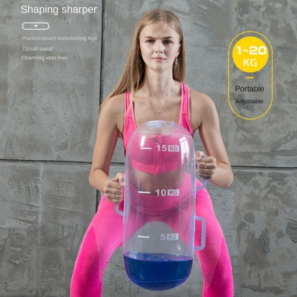 Adjustable Weight Inflatable Water Dumbbell With Air Pump Water Weights Aqua Bag  Fitness Equipment