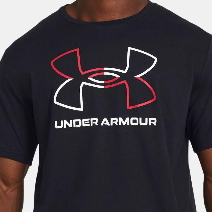 Under Armour Foundation Letter Logo Print Crew Neck Short Sleeve T-Shirt Men T-Shirts Black 1382915-001