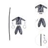 5 Pieces 1/12 Scale Top Coat with Pants Miniature Doll Clothes Arts Fighter Outfit Costume for 6"
