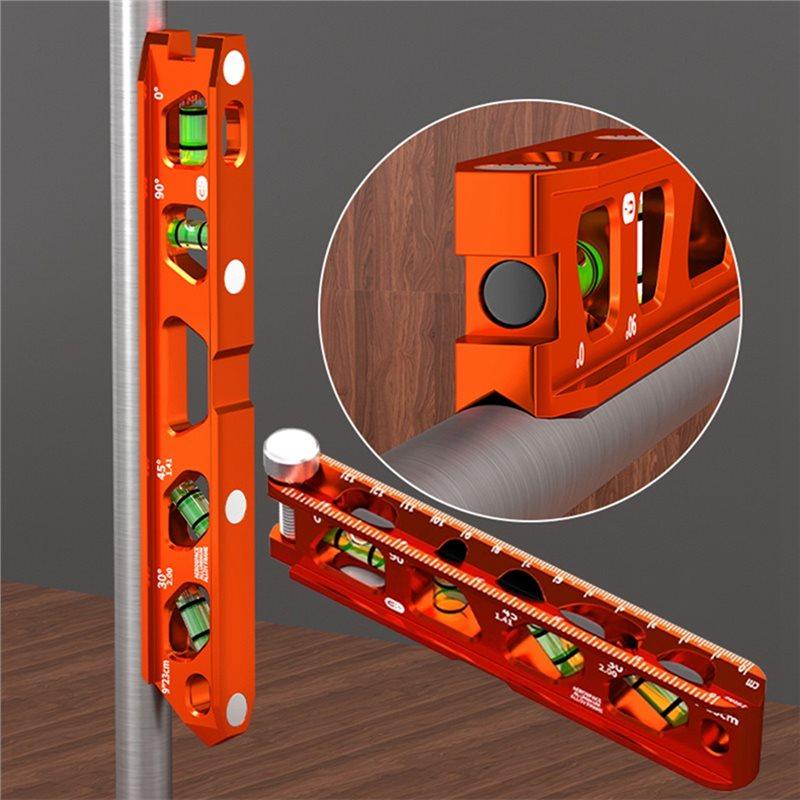High-Precision 1Pc Mini Scale Level Ruler, Magnetic Pipeline Leveling& Measuring Tool