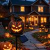 Auto on Off Light Solar Halloween Pumpkin Garden Stake Light, Waterproof Resin LED Outdoor Festival Decor Lantern, Spooky Yard Lighting for Patio Lawn